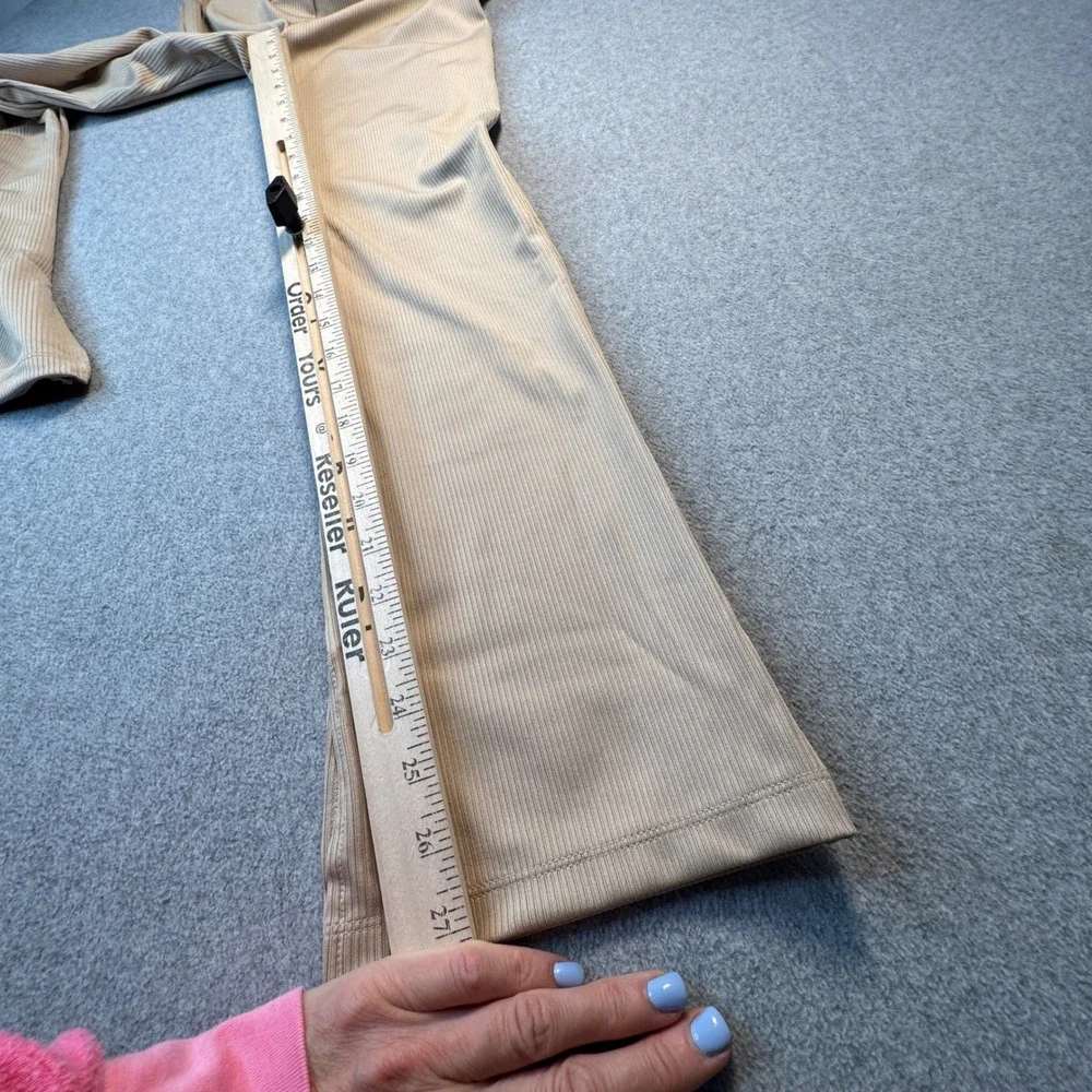 Converse Flare Leg Pants High Rise Wide Waistband Leggings Ribbed Youth Large